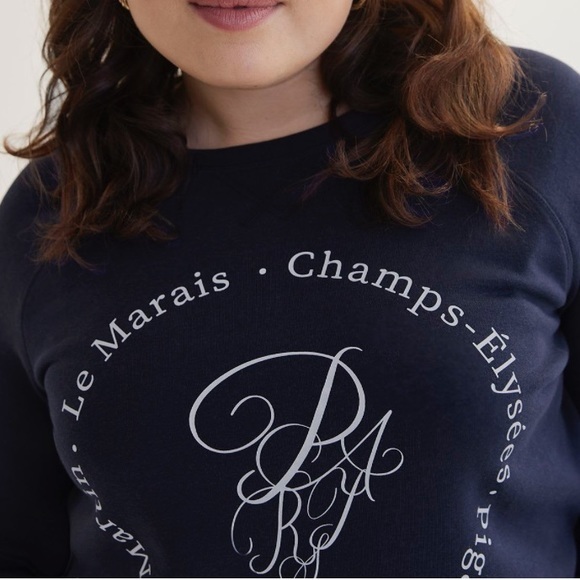 New Cotton Blend Navy Sweatshirt - Picture 5 of 8